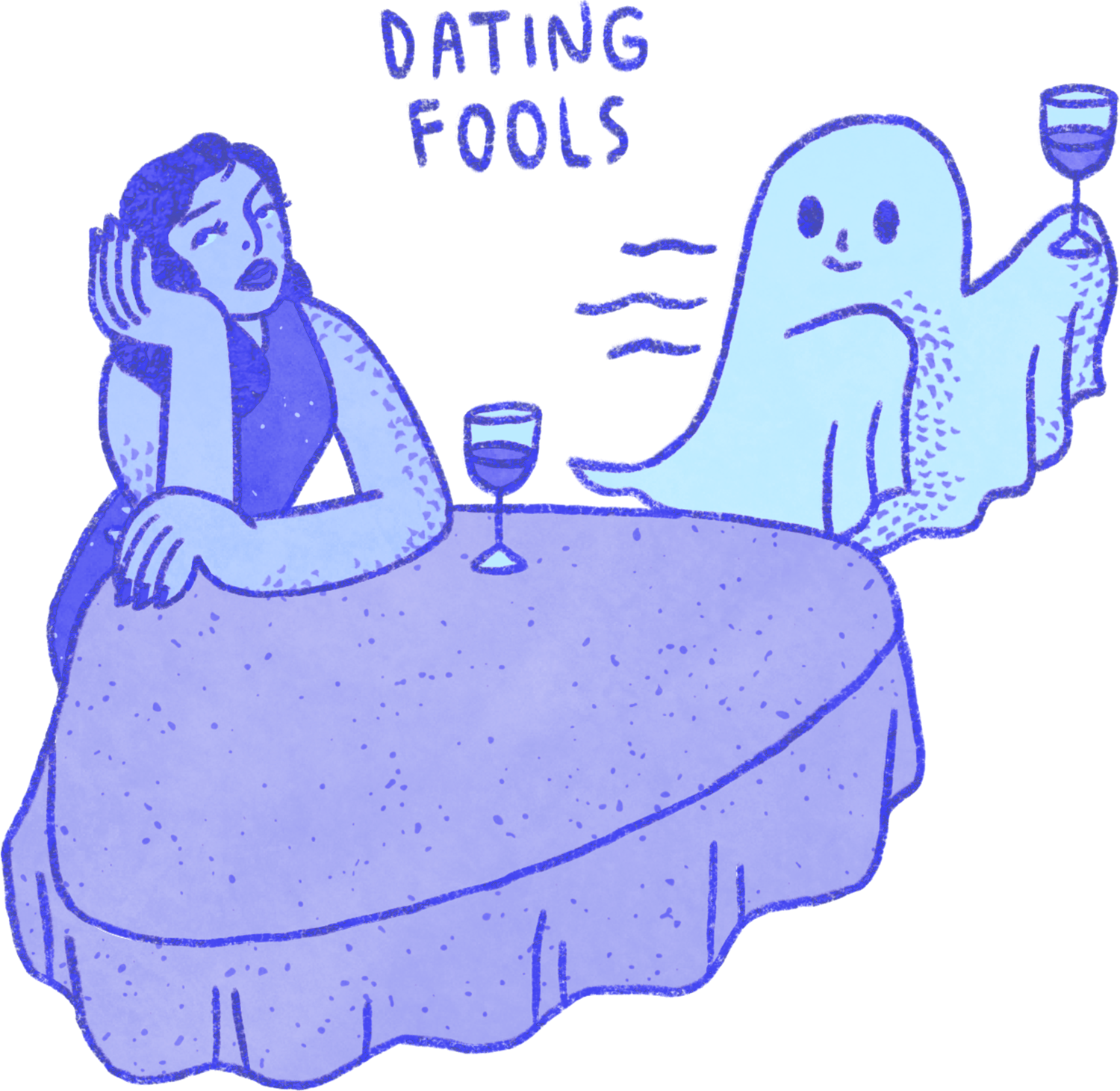 Vibrant Quirky Handdrawn Woman Dating Fools